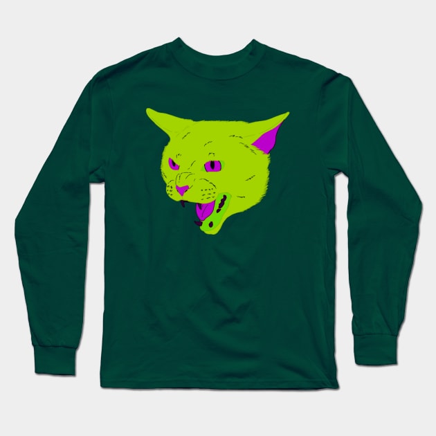 Vaporwave Cat - Poison Long Sleeve T-Shirt by Basicallyimbored